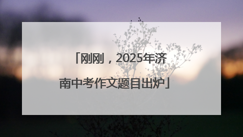 刚刚，2025年济南中考作文题目出炉