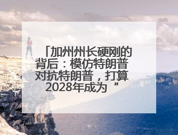 加州州长硬刚的背后：模仿特朗普对抗特朗普，打算2028年成为“特朗普”