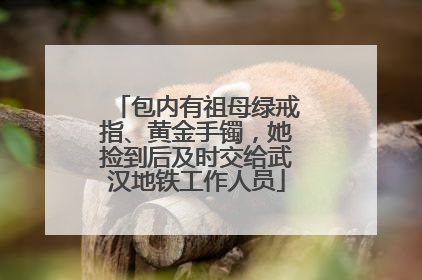 包内有祖母绿戒指、黄金手镯，她捡到后及时交给武汉地铁工作人员