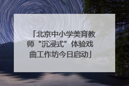 北京中小学美育教师“沉浸式”体验戏曲工作坊今日启动