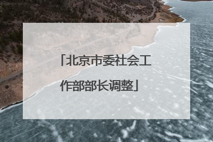 北京市委社会工作部部长调整