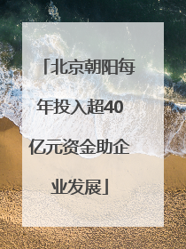 北京朝阳每年投入超40亿元资金助企业发展