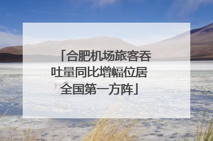 合肥机场旅客吞吐量同比增幅位居全国第一方阵