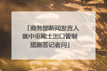 商务部新闻发言人就中重稀土出口管制措施答记者问