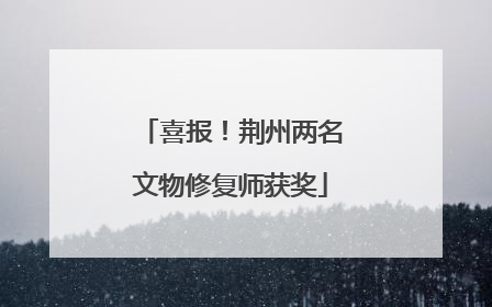 喜报！荆州两名文物修复师获奖