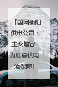 国网衡阳供电公司：主变增容 为度夏供电添保障