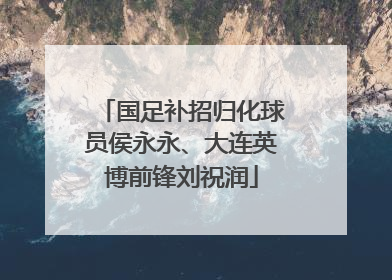国足补招归化球员侯永永、大连英博前锋刘祝润
