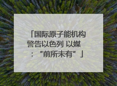 国际原子能机构警告以色列 以媒：“前所未有”