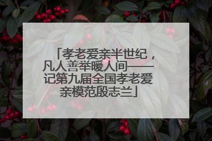 孝老爱亲半世纪，凡人善举暖人间——记第九届全国孝老爱亲模范殷志兰