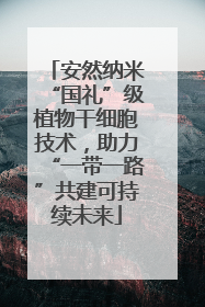 安然纳米“国礼”级植物干细胞技术，助力“一带一路”共建可持续未来