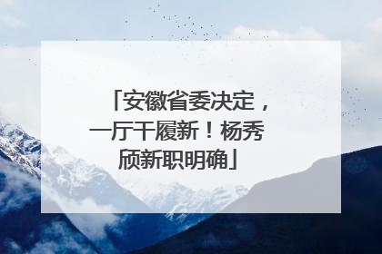 安徽省委决定，一厅干履新！杨秀颀新职明确