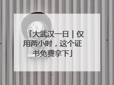 大武汉一日｜仅用两小时，这个证书免费拿下