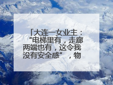 大连一女业主：“电梯里有，走廊两端也有，这令我没有安全感”，物业最新回应……