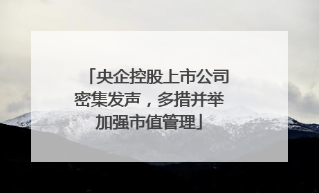 央企控股上市公司密集发声，多措并举加强市值管理