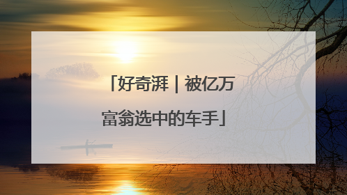 好奇湃｜被亿万富翁选中的车手