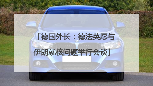 德国外长：德法英愿与伊朗就核问题举行会谈