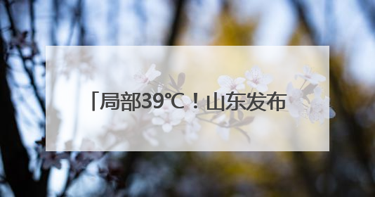 局部39℃！山东发布高温黄色预警 5日—9日将出现高温天气