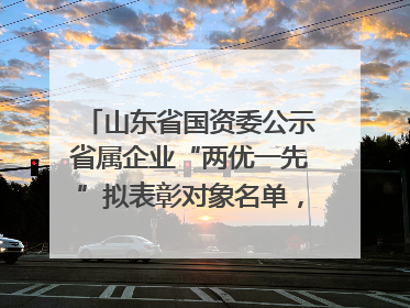 山东省国资委公示省属企业“两优一先”拟表彰对象名单，共250名（个）党员和党组织