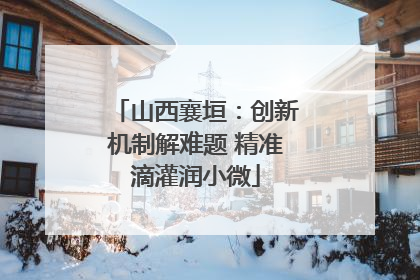 山西襄垣：创新机制解难题 精准滴灌润小微