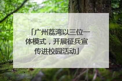 广州荔湾以三位一体模式，开展征兵宣传进校园活动