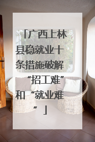 广西上林县稳就业十条措施破解“招工难”和“就业难”