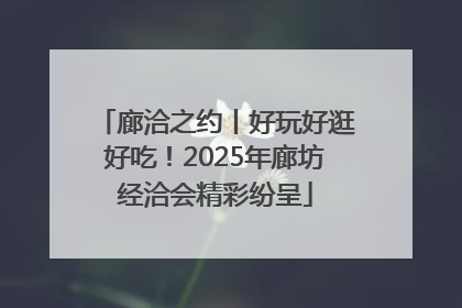 廊洽之约丨好玩好逛好吃！2025年廊坊经洽会精彩纷呈