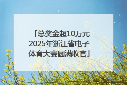 总奖金超10万元 2025年浙江省电子体育大赛圆满收官