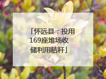 怀远县：投用169座堆场收储利用秸秆