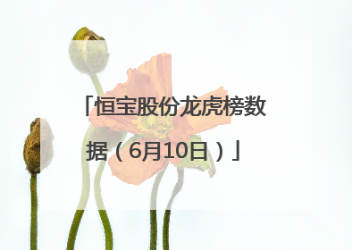 恒宝股份龙虎榜数据（6月10日）