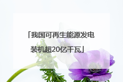 我国可再生能源发电装机超20亿千瓦