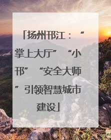 扬州邗江：“掌上大厅”“小邗”“安全大师”引领智慧城市建设