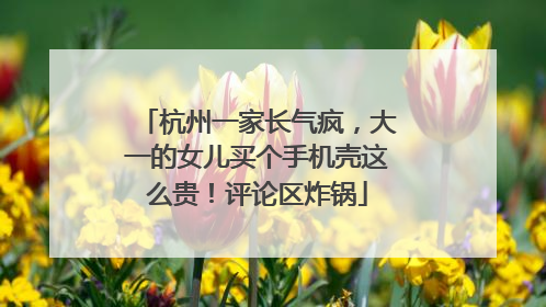 杭州一家长气疯，大一的女儿买个手机壳这么贵！评论区炸锅