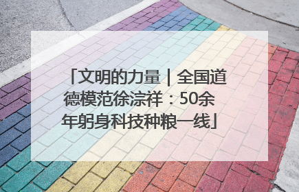 文明的力量｜全国道德模范徐淙祥：50余年躬身科技种粮一线
