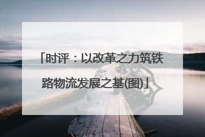 时评：以改革之力筑铁路物流发展之基(图)