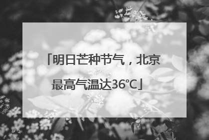 明日芒种节气，北京最高气温达36℃