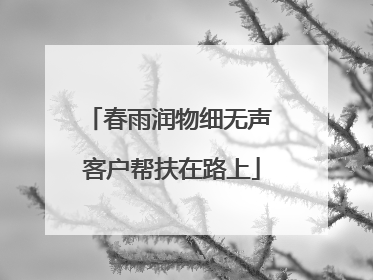 春雨润物细无声 客户帮扶在路上
