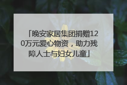 晚安家居集团捐赠120万元爱心物资，助力残障人士与妇女儿童