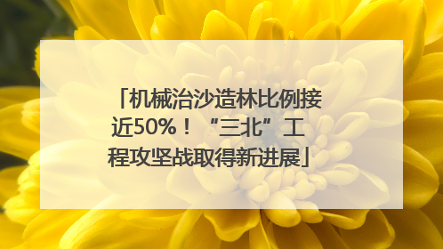 机械治沙造林比例接近50%！“三北”工程攻坚战取得新进展