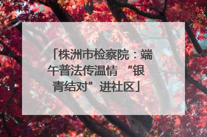 株洲市检察院：端午普法传温情 “银青结对”进社区