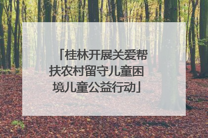 桂林开展关爱帮扶农村留守儿童困境儿童公益行动