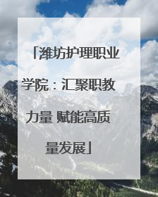 潍坊护理职业学院：汇聚职教力量 赋能高质量发展