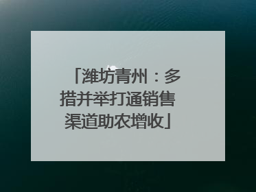 潍坊青州：多措并举打通销售渠道助农增收