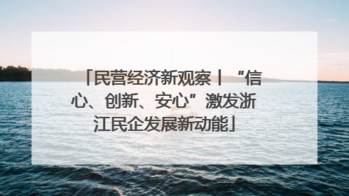 民营经济新观察丨“信心、创新、安心”激发浙江民企发展新动能