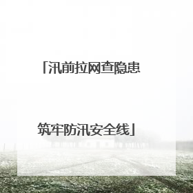 汛前拉网查隐患 筑牢防汛安全线