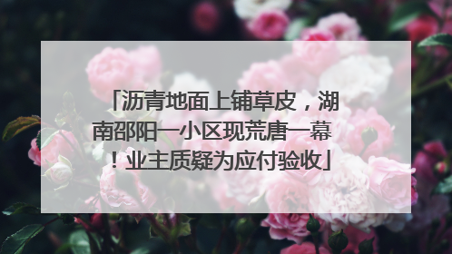 沥青地面上铺草皮，湖南邵阳一小区现荒唐一幕！业主质疑为应付验收