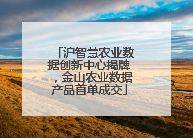 沪智慧农业数据创新中心揭牌，金山农业数据产品首单成交