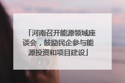 河南召开能源领域座谈会，鼓励民企参与能源投资和项目建设