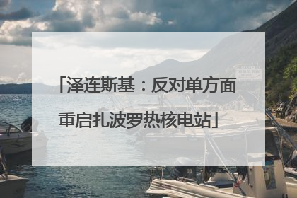 泽连斯基：反对单方面重启扎波罗热核电站
