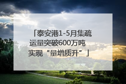 泰安港1-5月集疏运量突破600万吨 实现“量增质升”