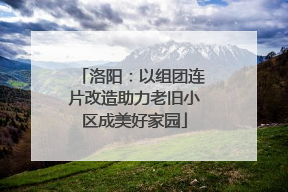 洛阳：以组团连片改造助力老旧小区成美好家园